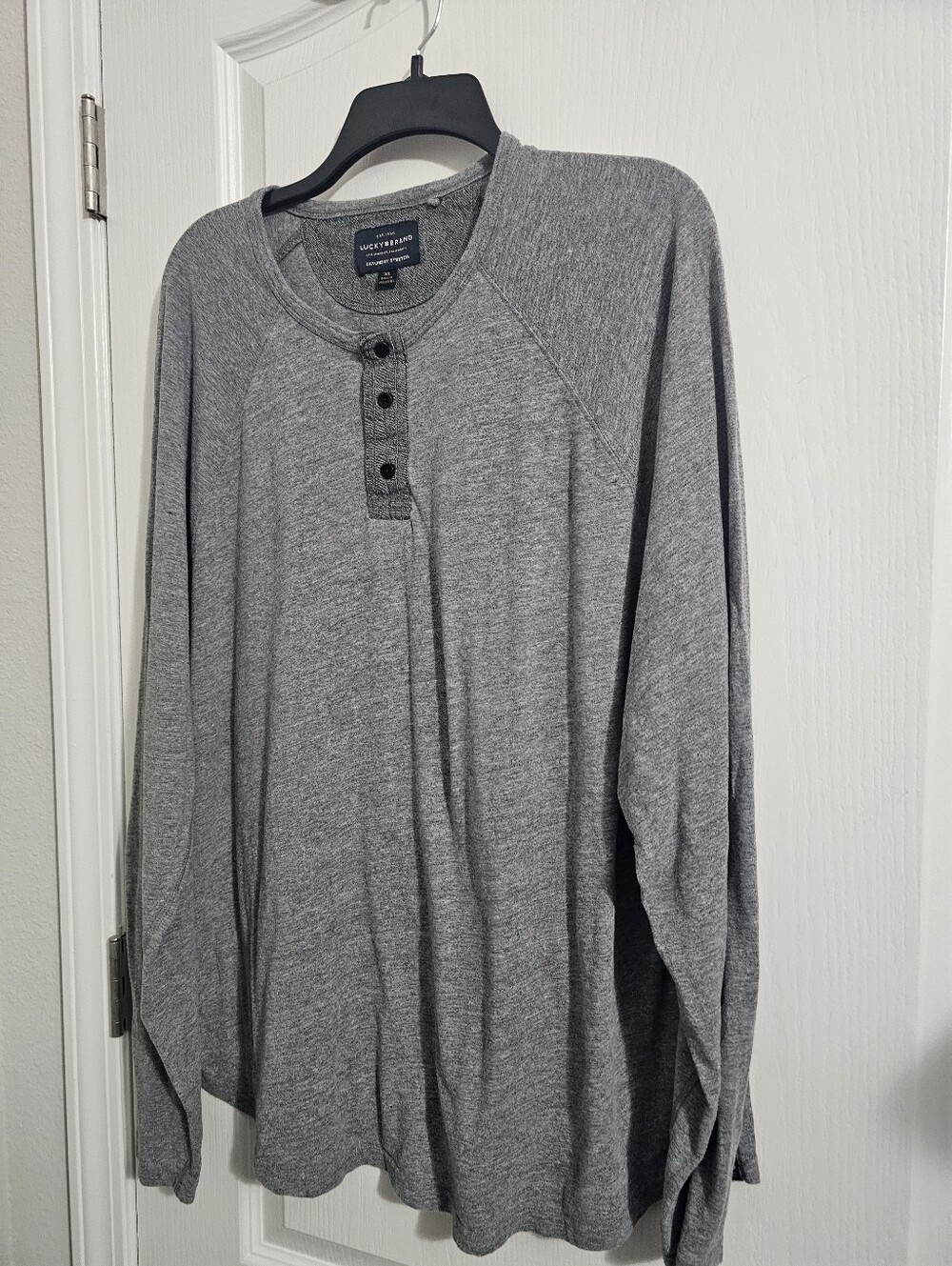 Lucky Brand Heather Gray Long Sleeve Henley XL